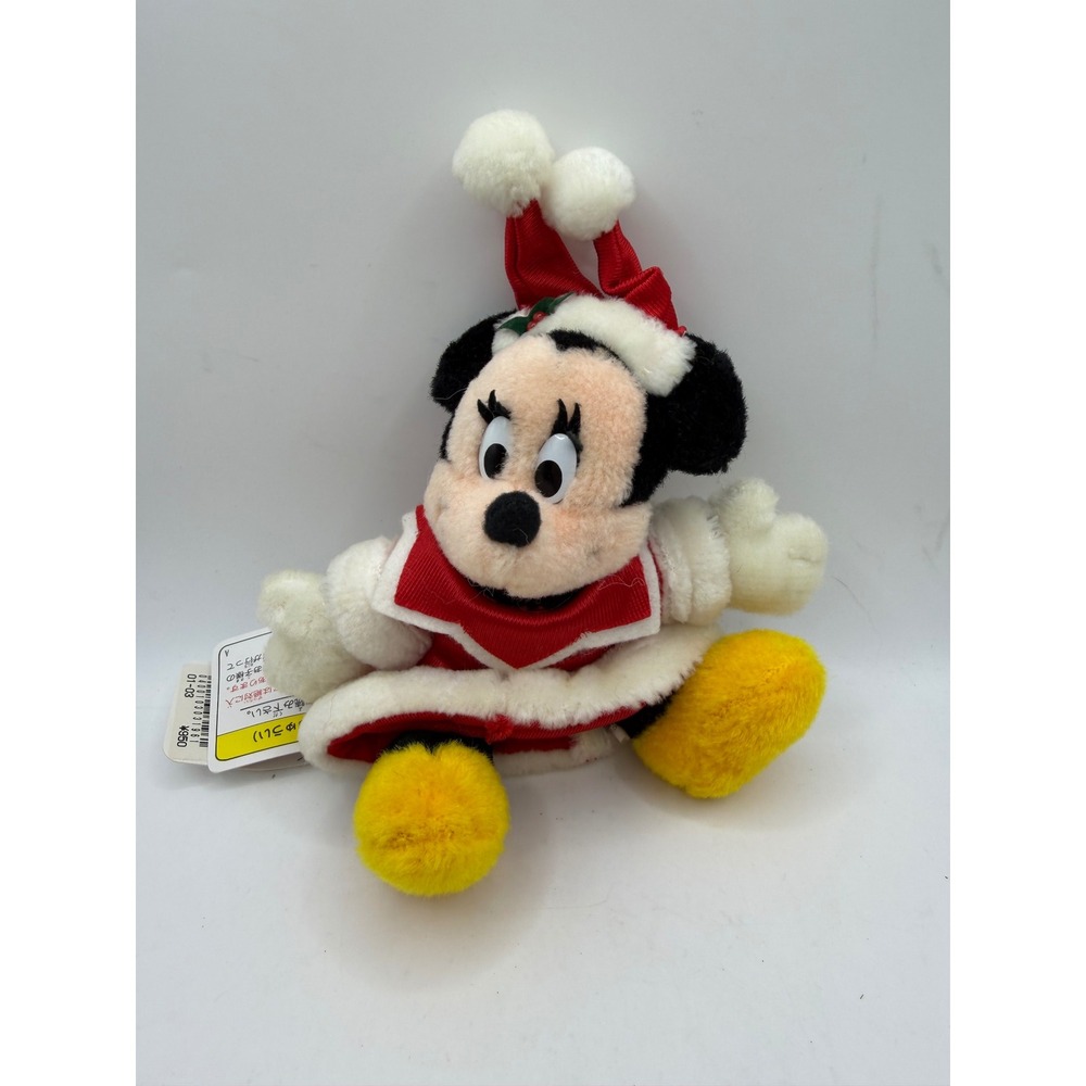 Tokyo Disneyland 15th Anniversary Minnie Mouse‎ Christmas Plush Badge NWT 7"